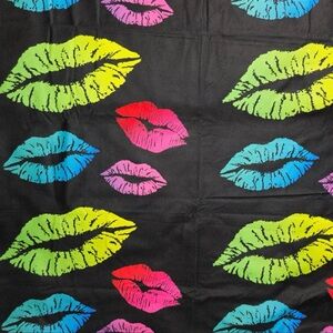 Multi Neon Lips   Oversized Beach Towel 5 Ft X 6.5 Ft. New